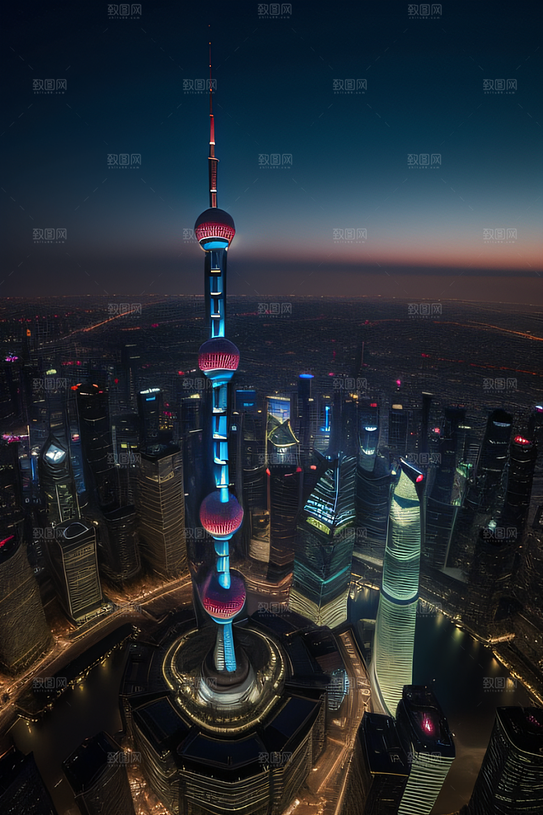 上海东方明珠塔城市地标的璀璨之光