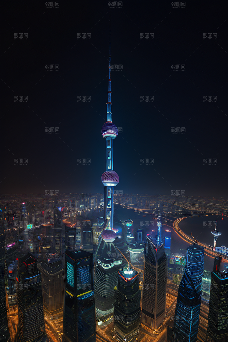 上海东方明珠塔城市地标的璀璨之光