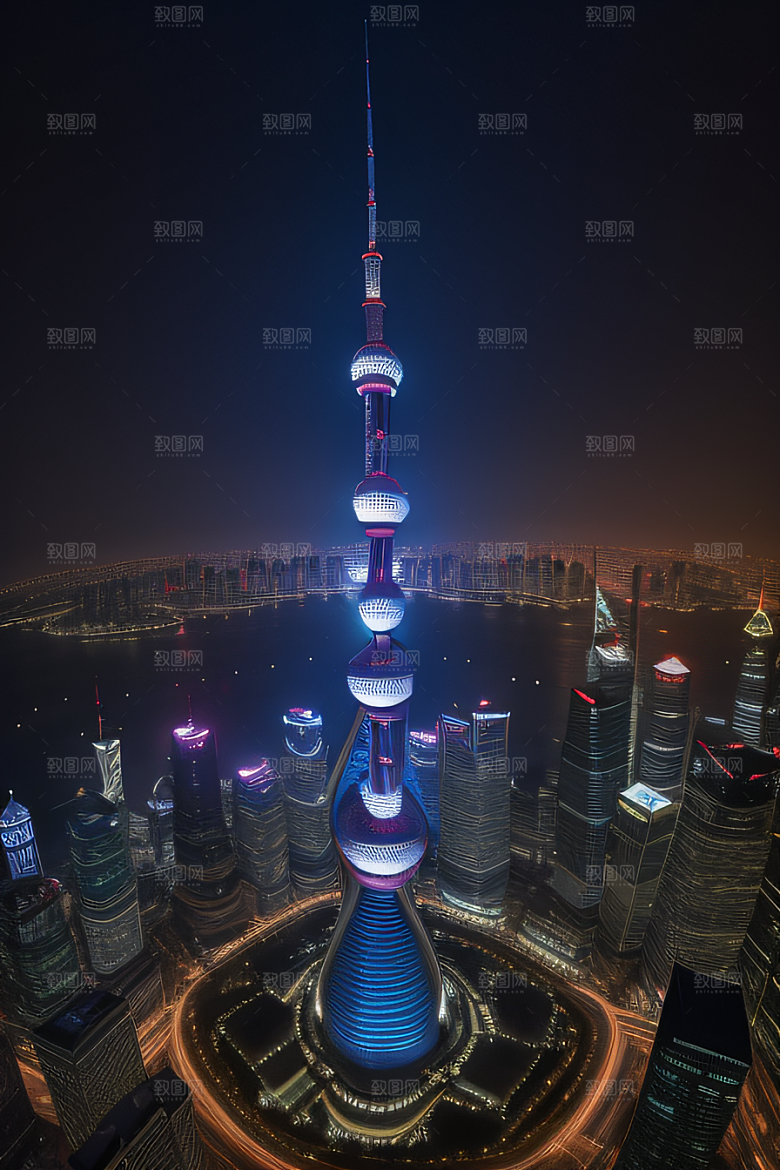 上海东方明珠塔城市地标的璀璨之光