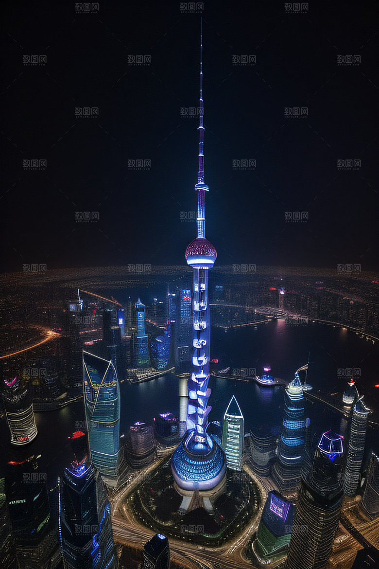 上海东方明珠塔城市地标的璀璨之光