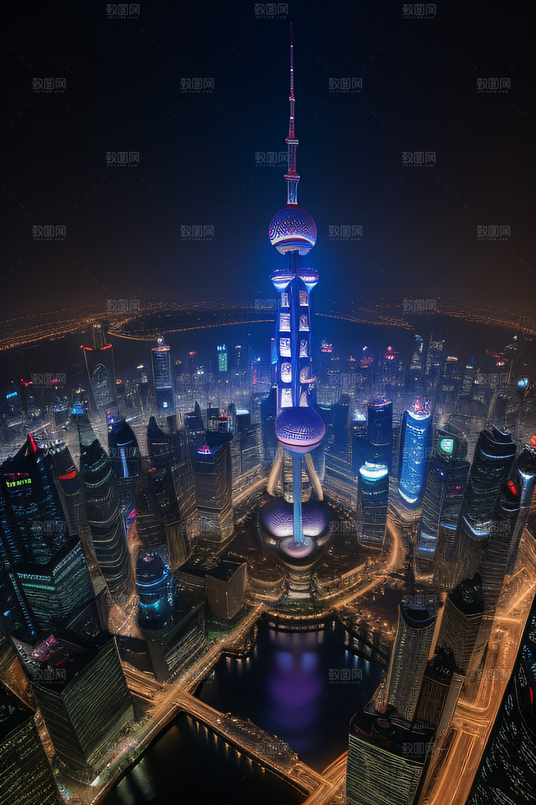 上海东方明珠塔城市地标的璀璨之光