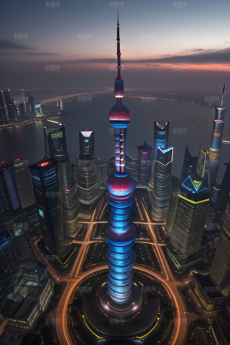 上海东方明珠塔城市地标的璀璨之光