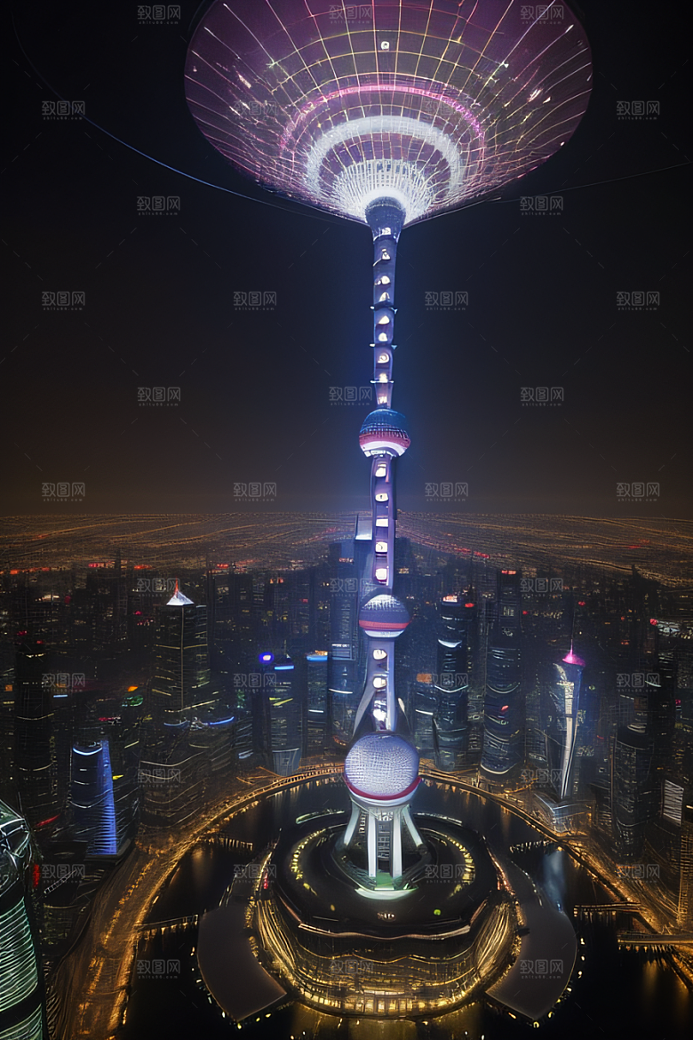上海之美东方明珠塔的迷人风采