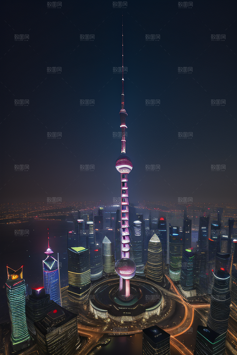 上海之美东方明珠塔的迷人风采
