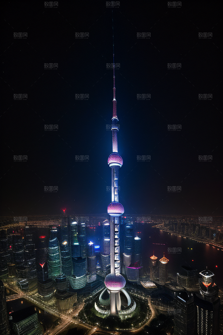 上海之美东方明珠塔的迷人风采