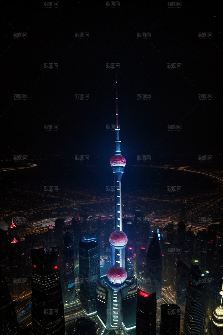环球地标领略上海东方明珠塔的壮丽景色