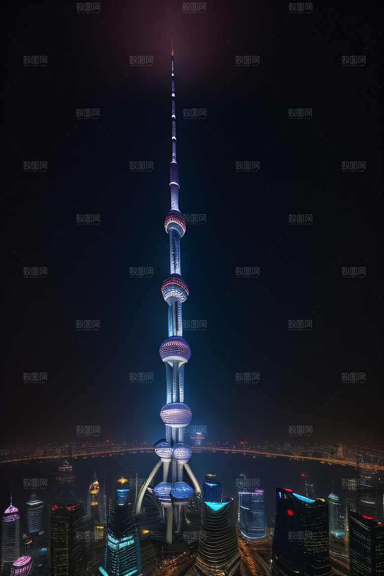 环球地标领略上海东方明珠塔的壮丽景色