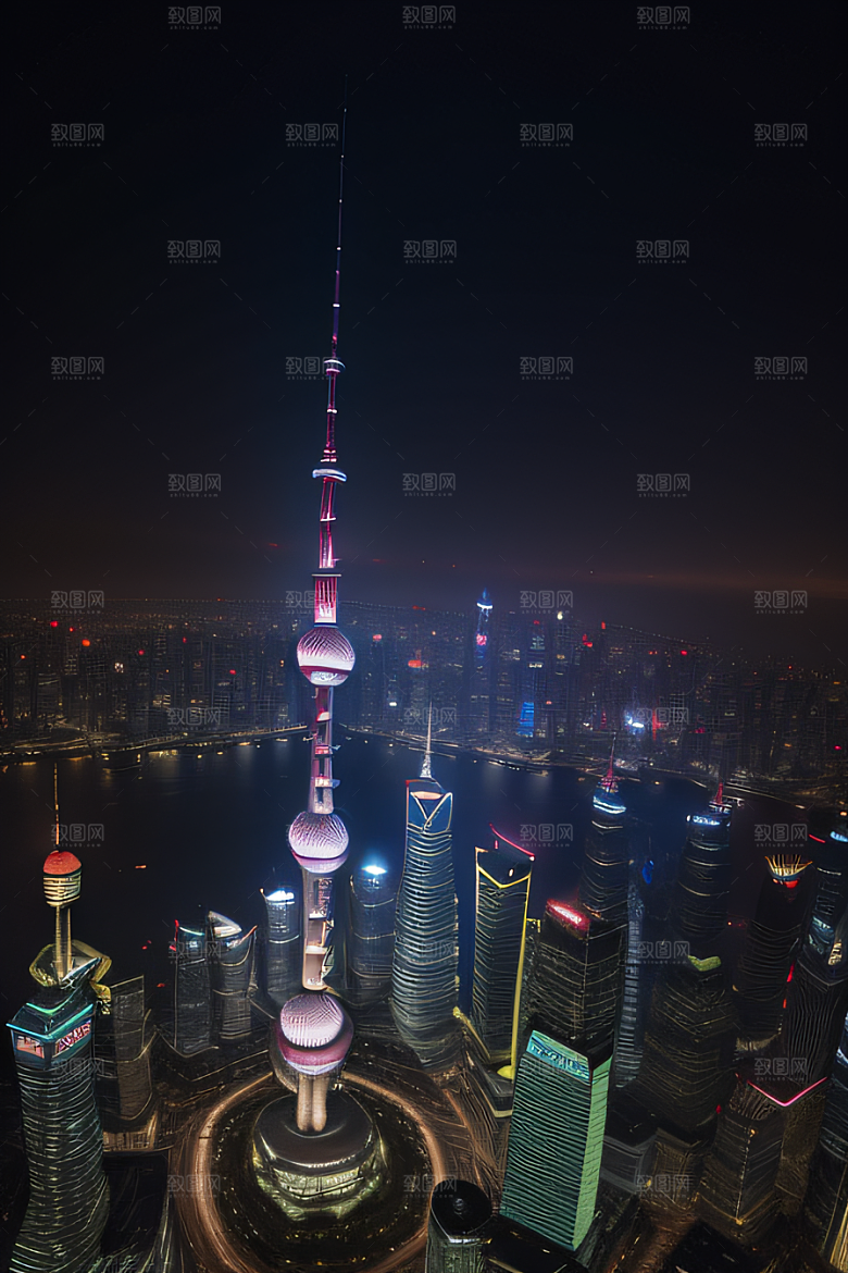 环球地标领略上海东方明珠塔的壮丽景色