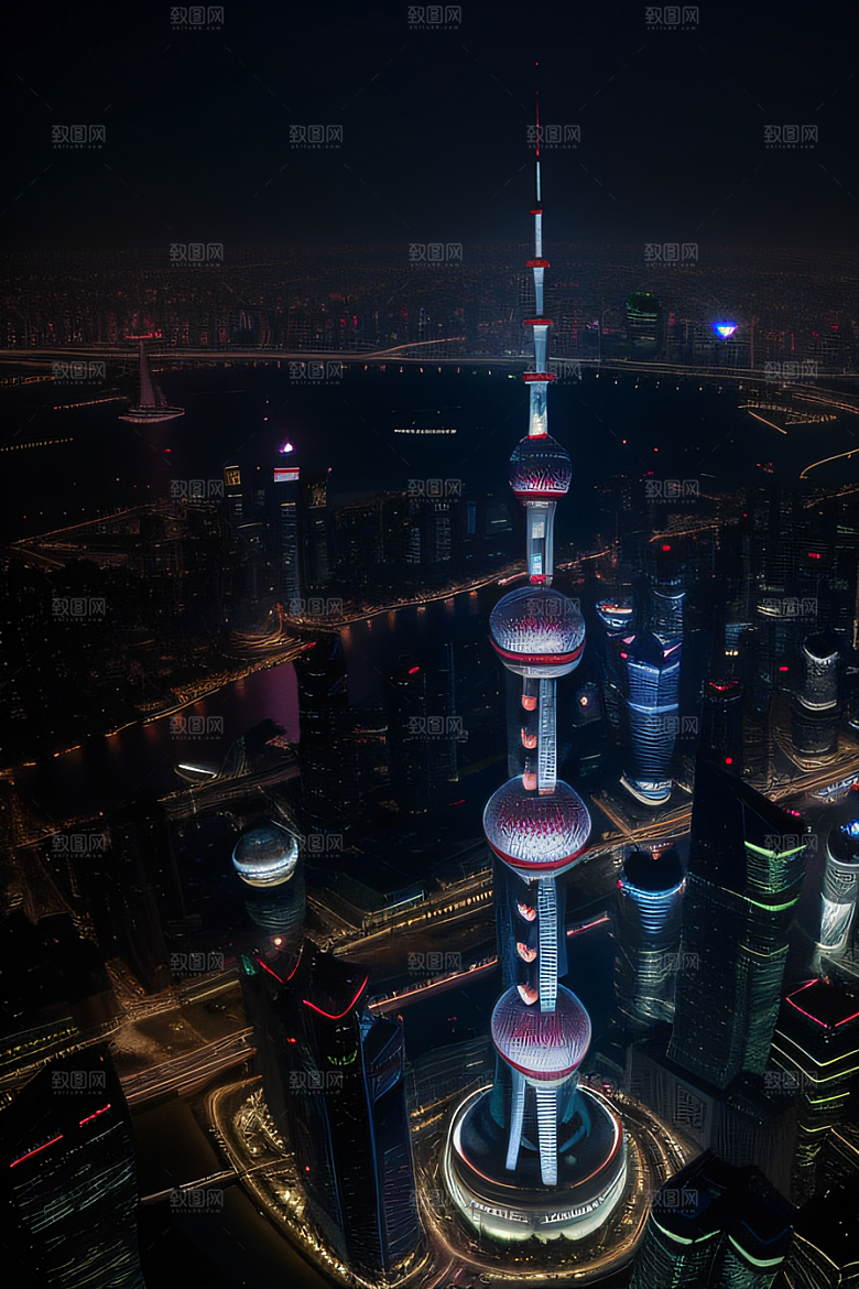 环球地标领略上海东方明珠塔的壮丽景色
