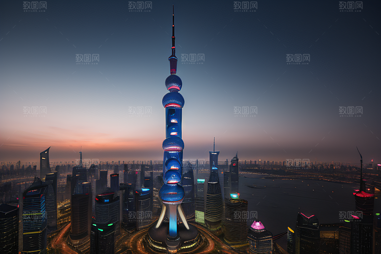 上海的骄傲东方明珠塔的辉煌风采