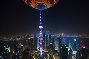 上海的骄傲东方明珠塔的辉煌风采