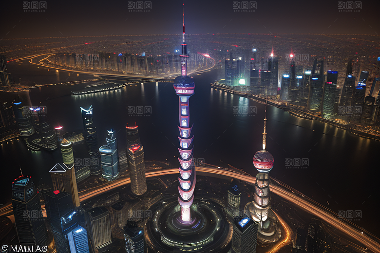 上海的骄傲东方明珠塔的辉煌风采