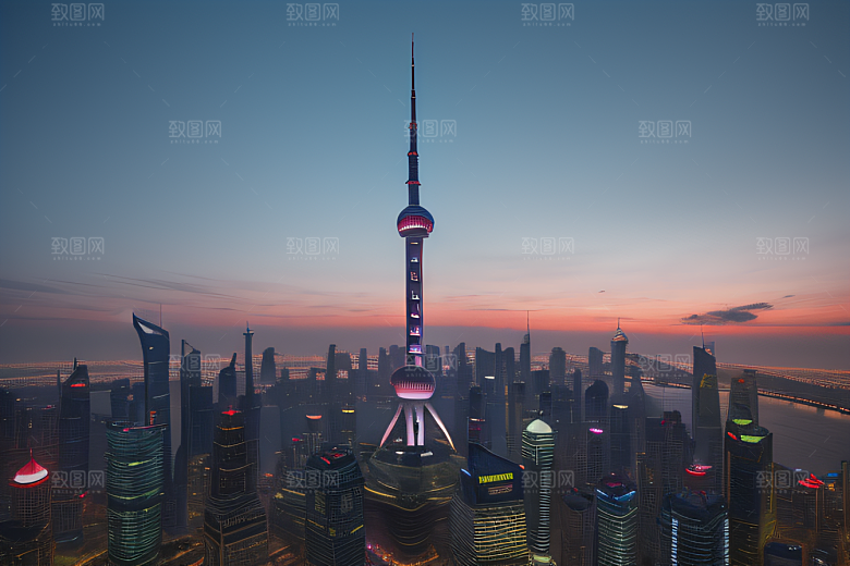 上海东方明珠塔城市地标的璀璨之光
