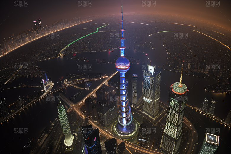 上海东方明珠塔城市地标的璀璨之光