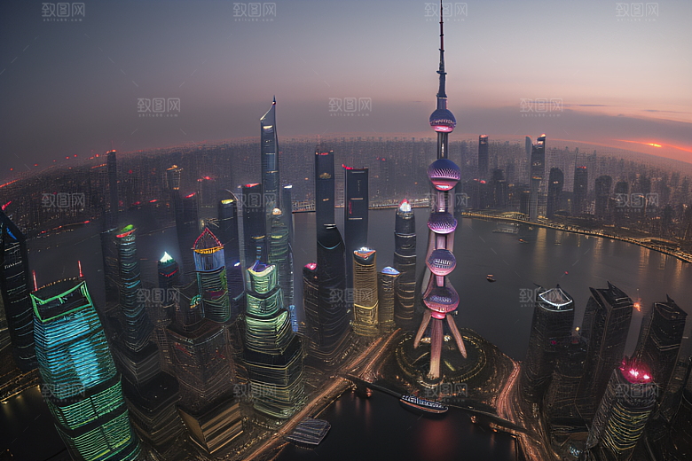 上海东方明珠塔城市地标的璀璨之光