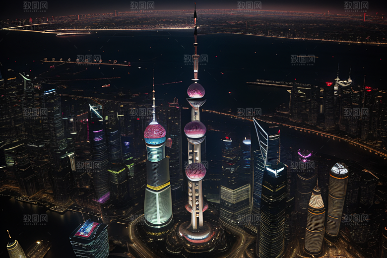 上海东方明珠塔城市地标的璀璨之光