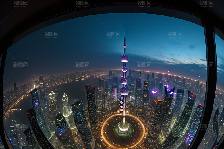 上海东方明珠塔城市地标的璀璨之光