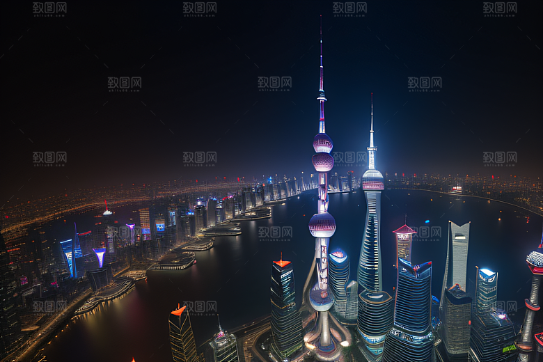 上海东方明珠塔城市地标的璀璨之光