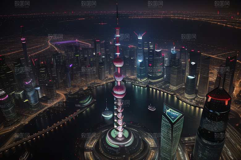 上海东方明珠塔城市地标的璀璨之光