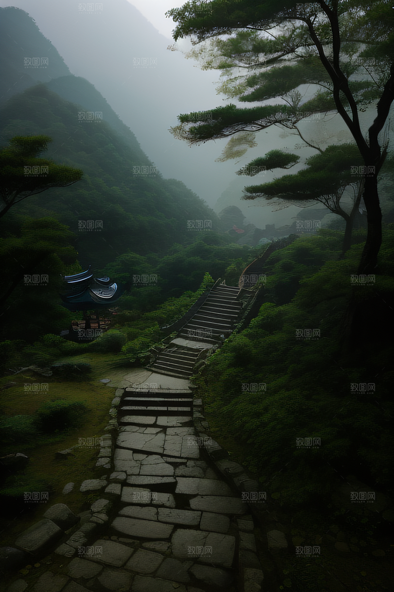 武夷山的传统中国水墨画风格 神秘自然之美