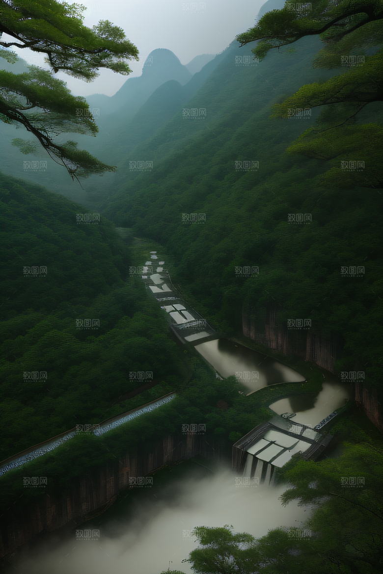 武夷山的传统中国水墨画风格 神秘自然之美