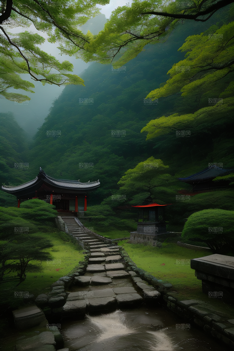 武夷山的传统中国水墨画风格 神秘自然之美