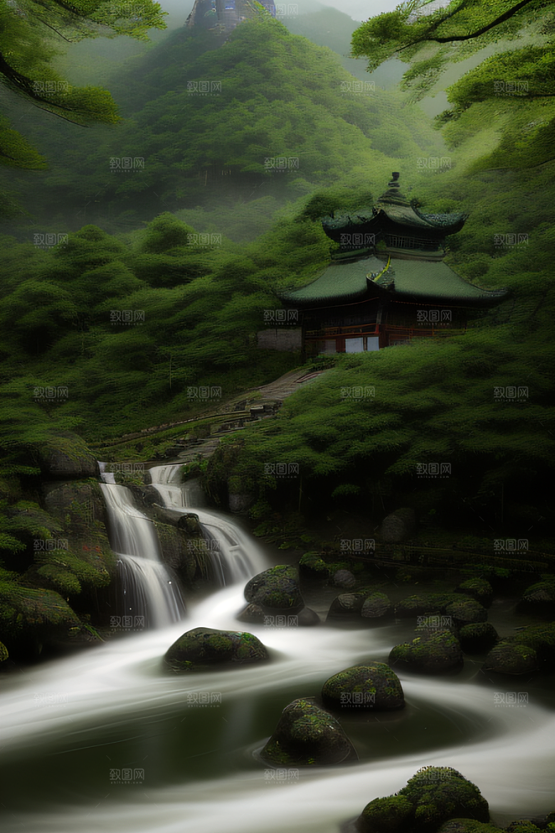 武夷山的传统中国水墨画风格 神秘自然之美