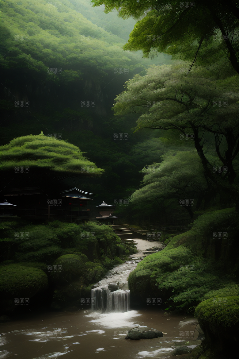 武夷山的传统中国水墨画风格 神秘自然之美