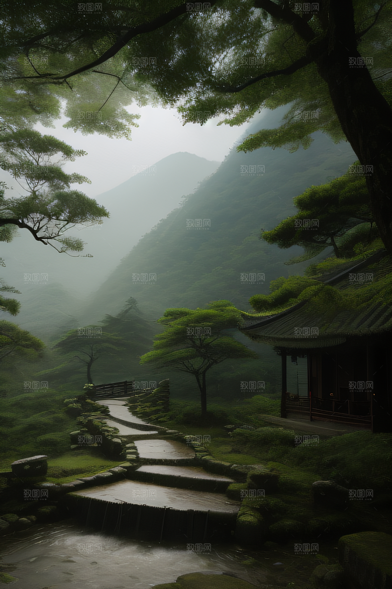 武夷山的传统中国水墨画风格 神秘自然之美