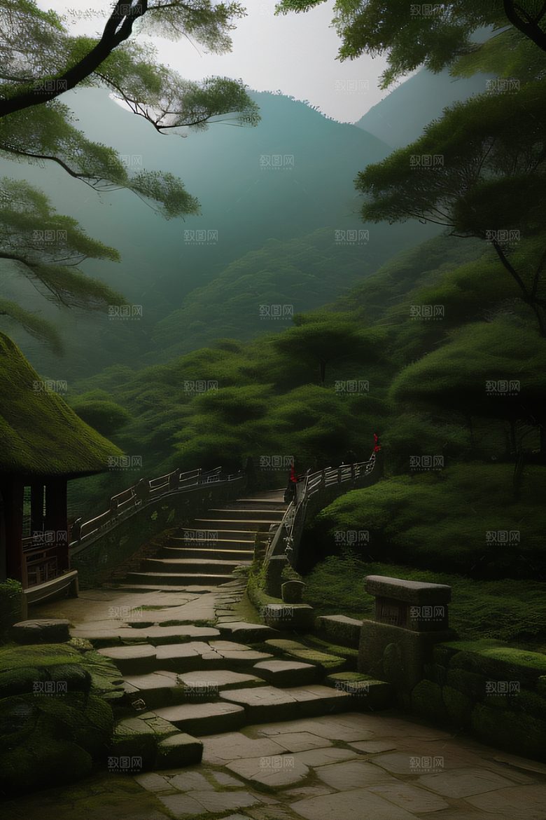 武夷山的传统中国水墨画风格 神秘自然之美