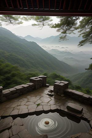 神秘山谷的薄雾武夷山的幽静氛围