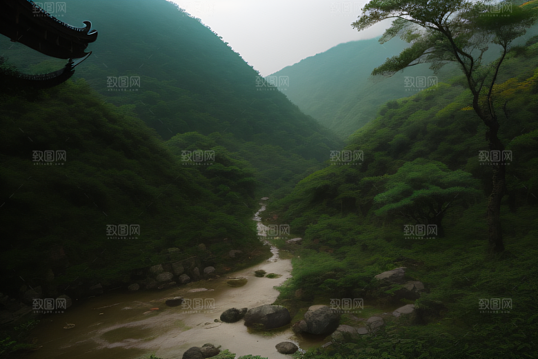 武夷山的传统中国水墨画风格 神秘自然之美
