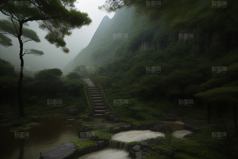 武夷山的传统中国水墨画风格 神秘自然之美