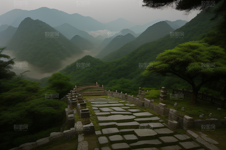 武夷山的传统中国水墨画风格 神秘自然之美