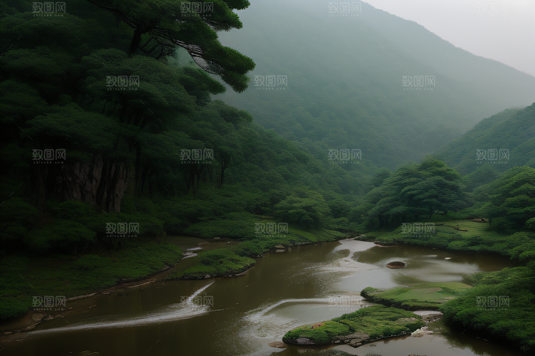 武夷山的传统中国水墨画风格 神秘自然之美