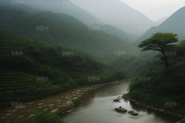 武夷山的传统中国水墨画风格 神秘自然之美