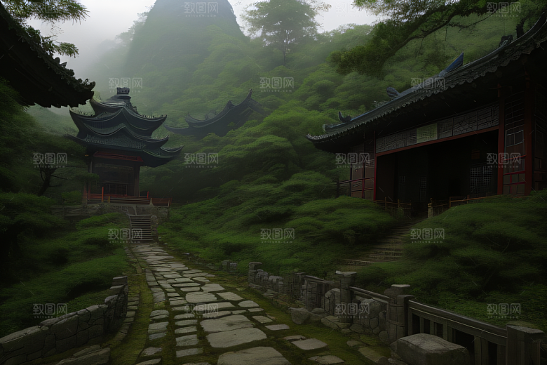 武夷山的传统中国水墨画风格 神秘自然之美