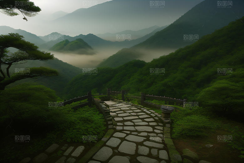 武夷山的传统中国水墨画风格 神秘自然之美