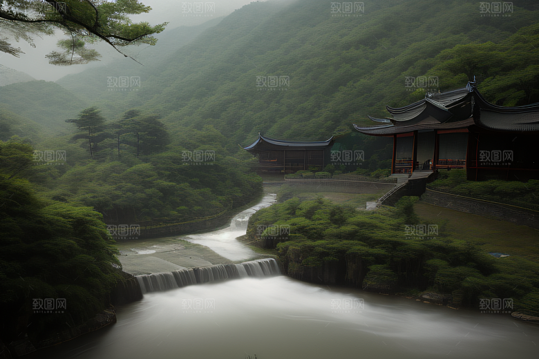 武夷山的传统中国水墨画风格 神秘自然之美