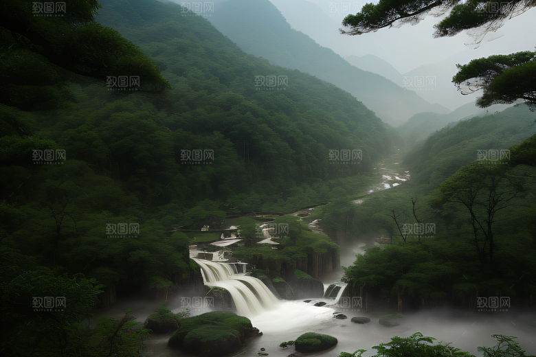 武夷山的传统中国水墨画风格 神秘自然之美