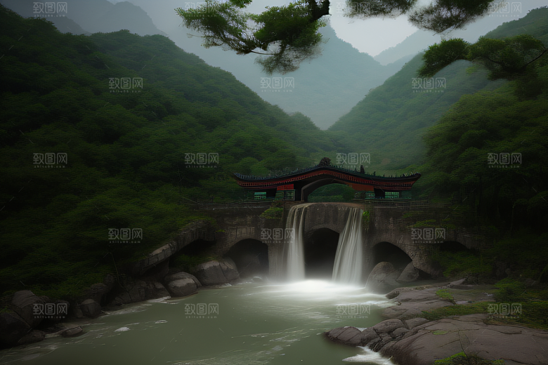 武夷山的传统中国水墨画风格 神秘自然之美