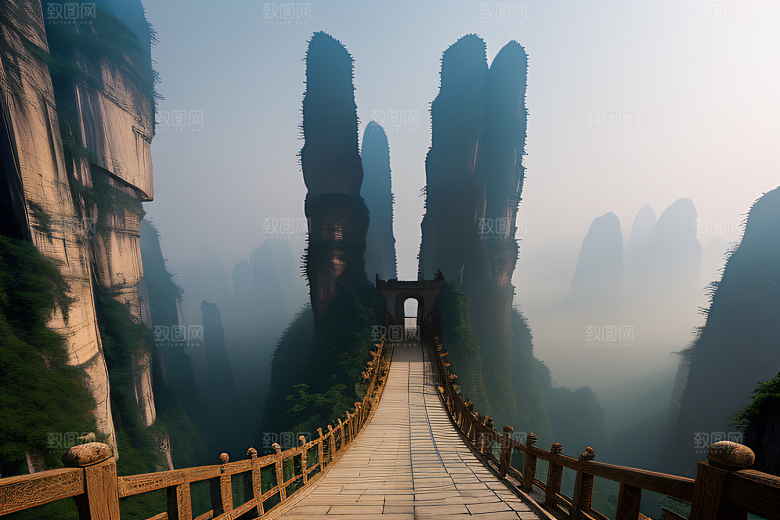 神秘景观中的橙紫梦幻
