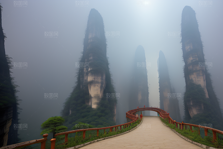 神秘景观中的橙紫梦幻