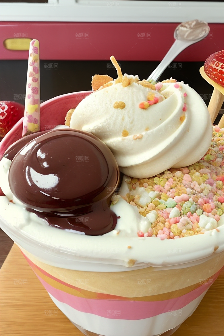 经典口味的美味冰淇淋
