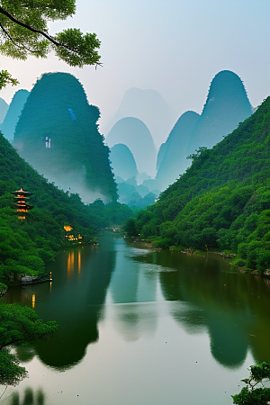 桂林山水甲天下的浪漫之地