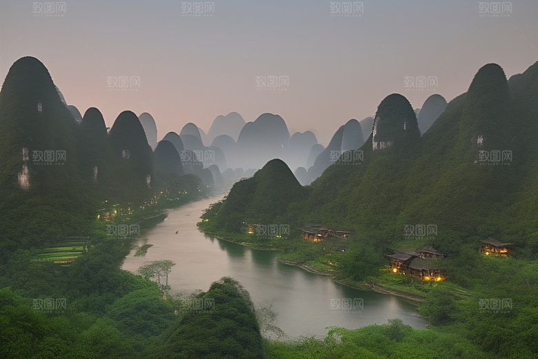 桂林山水甲天下的山水画廊