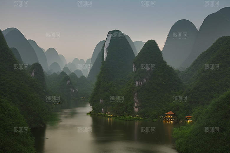 桂林山水甲天下的山水画廊