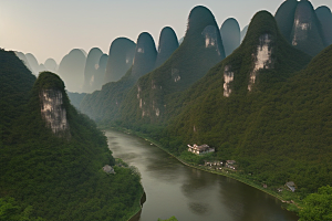 桂林山水甲天下的山水画廊
