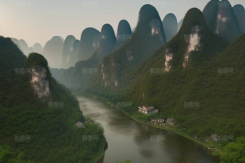 桂林山水甲天下的山水画廊