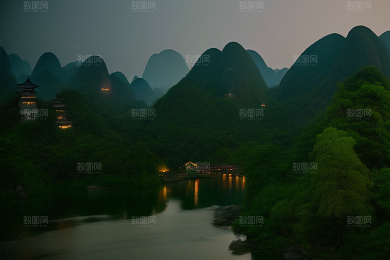 桂林山水甲天下的山水画廊